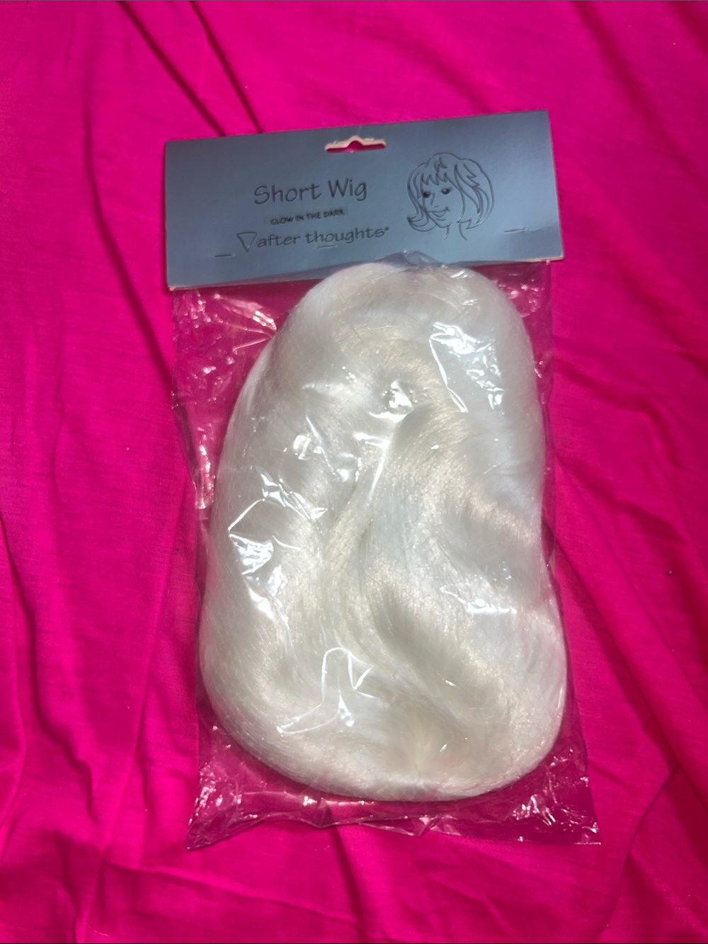 NEW Retro Afterthoughts Glow in the Dark Short Wig White Green UV